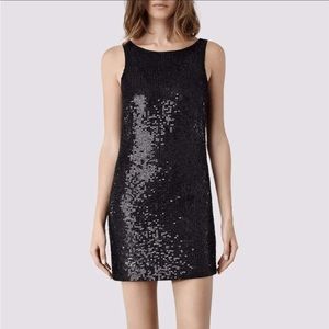 All Saints black sequin dress